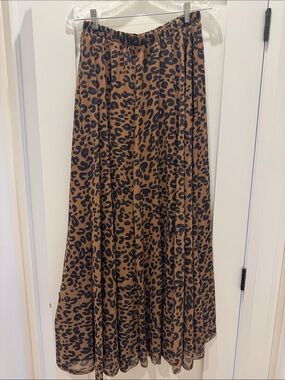Chicwish Brown Leopard Print Maxi Skirt